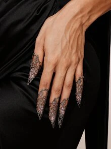 Valisandre 5pcs/Set  Exaggerated Nail Jewelry Rings Set For Women, Suitable For Party And Performance - Ring Set - View 9