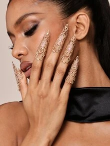 Valisandre 5pcs/Set  Exaggerated Nail Jewelry Rings Set For Women, Suitable For Party And Performance - Ring Set - View 6