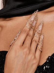 Valisandre 5pcs/Set  Exaggerated Nail Jewelry Rings Set For Women, Suitable For Party And Performance - Ring Set - View 1