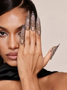 Valisandre 5pcs/Set  Exaggerated Nail Jewelry Rings Set For Women, Suitable For Party And Performance - Ring Set - View 10