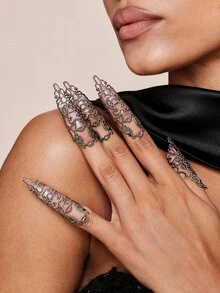 Valisandre 5pcs/Set  Exaggerated Nail Jewelry Rings Set For Women, Suitable For Party And Performance - Ring Set - View 7