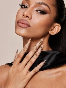 Valisandre 5pcs/Set  Exaggerated Nail Jewelry Rings Set For Women, Suitable For Party And Performance - Ring Set - View 5