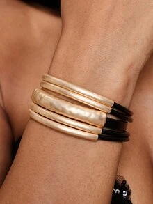Valisandre Two Tone Layered Bracelet - Yellow Gold - View 1