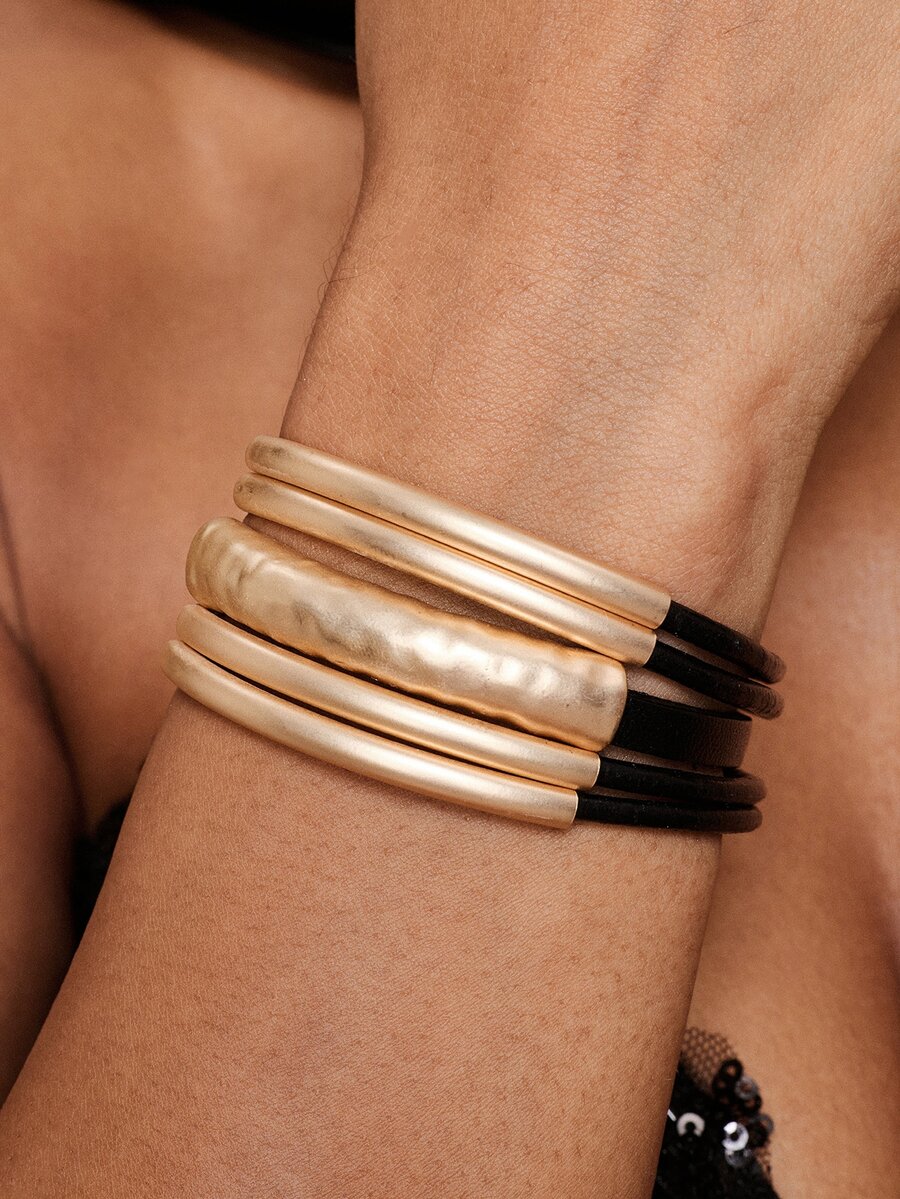 Valisandre Two Tone Layered Bracelet - Yellow Gold - View 1