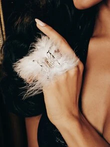 Valisandre 1pc Angel Feather Crystal Butterfly Adjustable Open Ring For Women, Bridal Angel Personalized Ring - Silver White Feathers - View 4