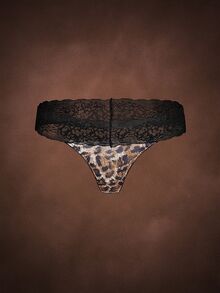 Bella Beso Women 3 Packs Contrast Lace Sexy Thongs Cute Leopard Print Multicolored Assortment Underwear, Low Rise - Multicolor - View 10