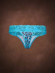 Bella Beso Women 3 Packs Contrast Lace Sexy Thongs Cute Leopard Print Multicolored Assortment Underwear, Low Rise - Multicolor - View 8