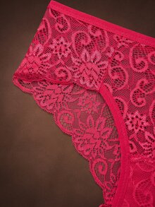 Bella Beso 3件組女款低腰蕾絲性感三角內褲 - 彩色 - 查看 12