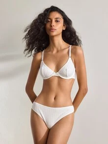 Ocili 舒适简约女士细钢圈聚拢文胸，无缝设计，提拉支撑，1件装 - 白色 - 查看 4