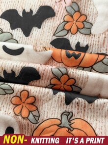 EMERY ROSE Women's Halloween Ghost & Bat Print T-Shirt Fall Cloth For Women - Multicolor - View 5