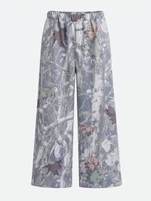 Tween Girl Tween Girl Knit Light Gray Loose Casual Versatile Drawstring Pocket Wide Leg Sweatpants - Multicolor - View 6