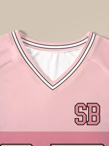 SpongeBob SquarePants | SHEIN تي شيرت رجالي صيفي كاجوال بتصميم كتل لونية ورقعات وطباعة أرقام كرتونية - أبيض - مشاهدة 3