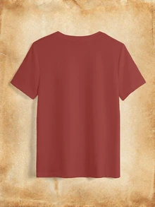 HARRY POTTER X SHEIN Women's Summer Casual Streetwear Cartoon Print T-Shirt School Dark Red - White - View 4