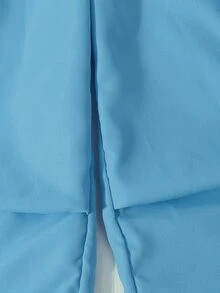 Sparklyn 青少年女孩花卉印花短袖T恤與長褲休閒日常套裝 - 藍色 - 查看 6