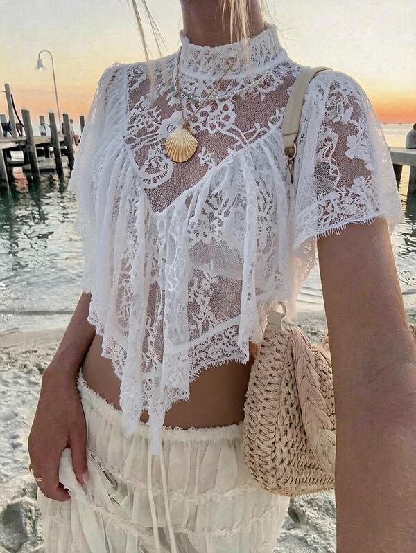 Soleia Top pentru femei New Romantic cu volane, pentru vacanță, întâlniri, ceai de după-amiază, festival de muzică, plajă, stil boho, vintage, haine de toamnă pentru femei