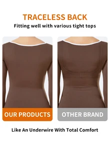 DesireSculpt 1pc Plus Size Seamless Wireless Bra, Lift - White - View 9