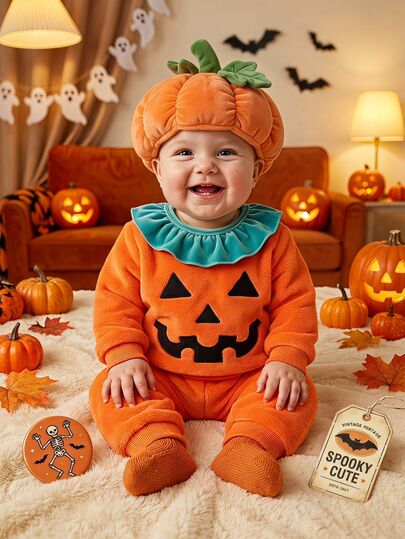 SHEIN Infant Clothes Autumn/Winter New Sweet Cute Sweatshirt & Fuzzy Long Pants 2 Pieces Set Pink Cute Bear Head Pattern Bear Outfit Baby Clothes Set