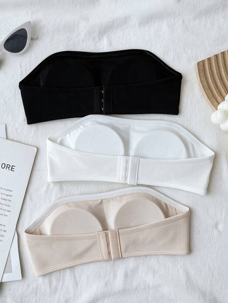SHEIN Tween Girl Casual Knit Tube Top 2pcs Set, Tween Girl, All Season - White - View 3
