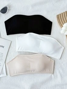 SHEIN Tween Girl Casual Knit Tween Girl Tube Top 2pcs Set, Tween Girl, All Season - White - View 5