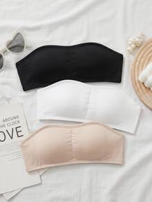 SHEIN Tween Girl Casual Knit Tween Girl Tube Top 2pcs Set, Tween Girl, All Season - White - View 6