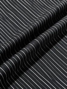 STEELVANCE Men's Fashion Commuter Striped Wide Leg Pants - Black - View 6