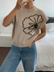 Siren Gaze Women's Casual Sleeveless Knit Top, Spring/Summer - Apricot - View 6