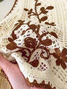 CosyJoli Plus Size Women Summer Embroidered Knit Cardigan Fall - Apricot - View 10