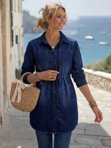 EMERY ROSE Women Denim Jackets & Coats Fall/Winter - Blue - View 5