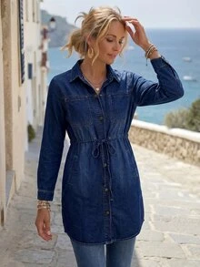 EMERY ROSE Women Denim Jackets & Coats Fall/Winter - Blue - View 6
