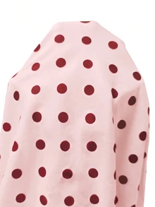 Lucivie Women's Polka Dot Contrast Color Ruffle Open Shoulder Waist-Cinching Faux Button Top, Spring/Summer French Romantic White, Suitable For Dating And Daily Wear - Multicolor - View 6