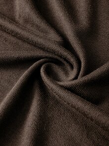 GlowEve CURVE Plus Size Women's Knit Short Sleeve Cardigan With Front Button Closure, Striped Slim Fit Camisole With Drawstring Decor, Elegant Casual Commute Daily - Brown - View 5
