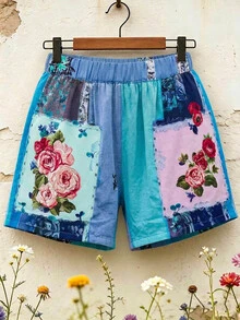 EMERY ROSE Women's Minimalist Vacation Printed Shorts - Multicolor - View 2