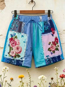 EMERY ROSE Women's Minimalist Vacation Printed Shorts - Multicolor - View 3
