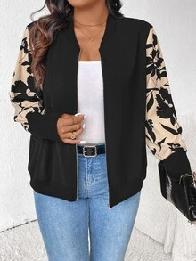 SHEIN Frenchy 女士加大码花卉拼布轻便夹克 - 彩色 - 查看 5