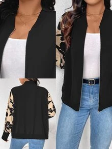 SHEIN Frenchy 女士加大码花卉拼布轻便夹克 - 彩色 - 查看 7