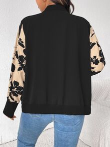 SHEIN Frenchy 女士加大码花卉拼布轻便夹克 - 彩色 - 查看 3