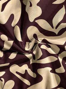 Vivid Eden Women's Allover Print Ruched One-Piece Swimsuit, Suitable For Beach Vacation, Pool Party, Beach Party - Brown - View 6