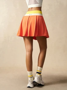 VARSIVA Women's Casual Contrast Color Waistband Tennis Sports Skirt Shorts - Multicolor - View 9