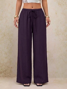 SHEIN PETITE Fall Women Romantic Boho Prom Formal Birthday 90s Clothes Business Casual Elegant Beach Dark Purple - Red Violet - View 1