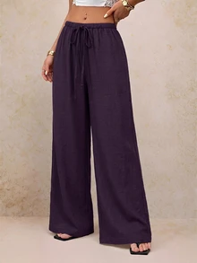 SHEIN PETITE Fall Women Romantic Boho Prom Formal Birthday 90s Clothes Business Casual Elegant Beach Dark Purple - Red Violet - View 5