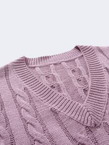 Marcello Vane Men's Casual Versatile Solid Color Knit Vest - Mauve Purple - View 6
