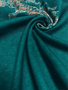 EMERY ROSE Women's Summer French Boho Retro Bohemian V-Neck Petal Sleeve Top Brunch Vacation Dark Teal - Army Green - View 6