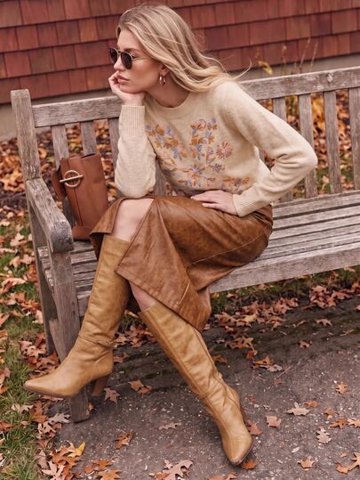 Anewsta Damen-Strickpullover im französischen Stil mit schwerer 3D-Blumenstickerei, handgestickt, hellbeige, Puffärmeln, langärmlig, weich, sanft, figurschmeichelnd, lässig, vielseitig, Herbst/Winter, Basisschicht