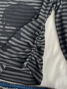 Attitoon Women's Striped Casual Versatile Daily Long Sleeve T-Shirt - Grey - View 4