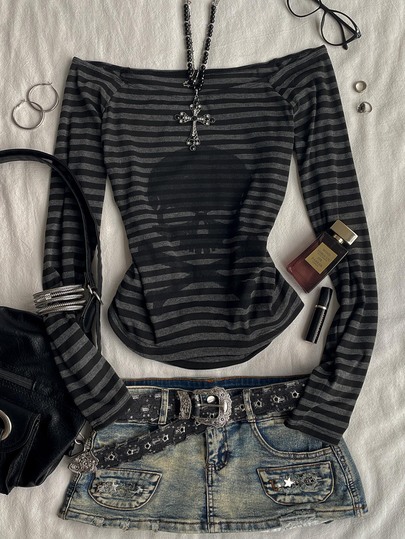 Attitoon Women's Striped Casual Versatile Daily Long Sleeve T-Shirt