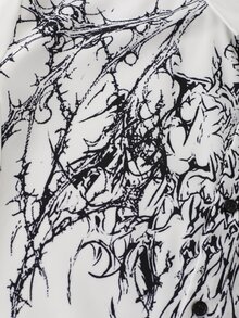 ROMWE MEN Men's Gothic Print Short Sleeve Shirt - White - View 4