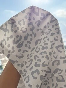 Comfortcana Leopard Print Loose Plus Size Pants Autumn Office Cycling Cycling Beige Cowboy - Multicolor - View 8