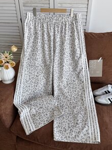 Comfortcana Leopard Print Loose Plus Size Pants Autumn Office Cycling Cycling Beige Cowboy - Multicolor - View 2