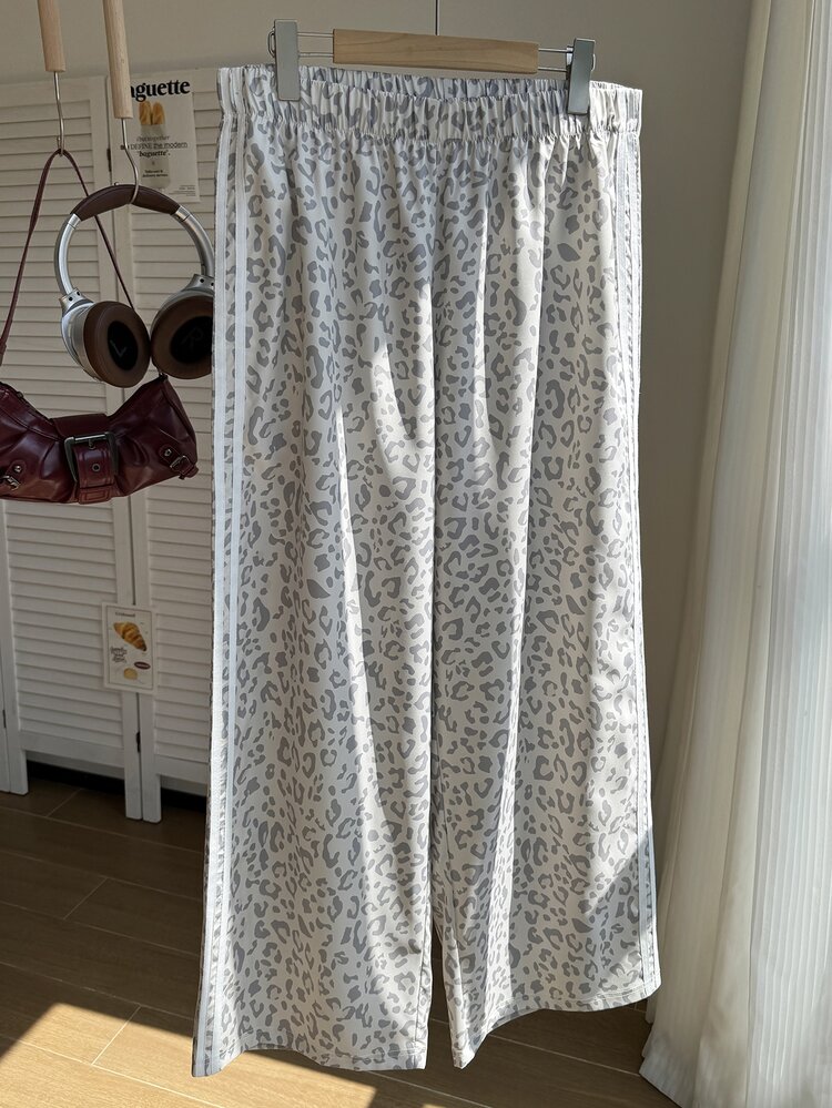 Comfortcana Leopard Print Loose Plus Size Pants Autumn Office Cycling Cycling Beige Cowboy - Multicolor - View 6