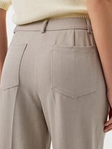 KÆRIA Hus Women's Casual Versatile Commuter Suit Pants Light Purple Teachers' Day Office Business Summer Minimalist Modern Tailored Wide-Leg Work - Grey - View 6